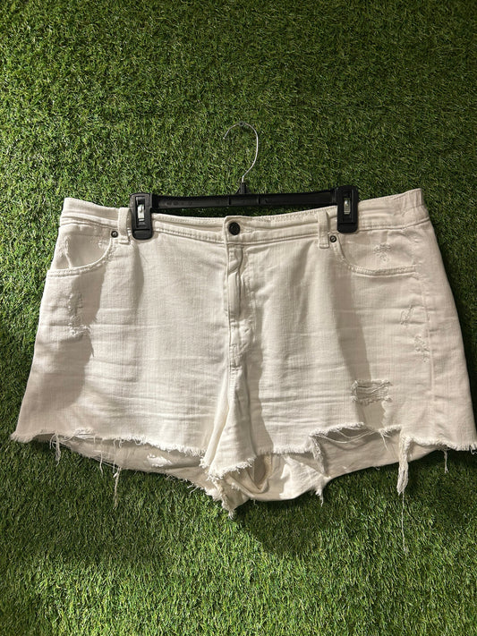 Aerie White Jean Shorts XL