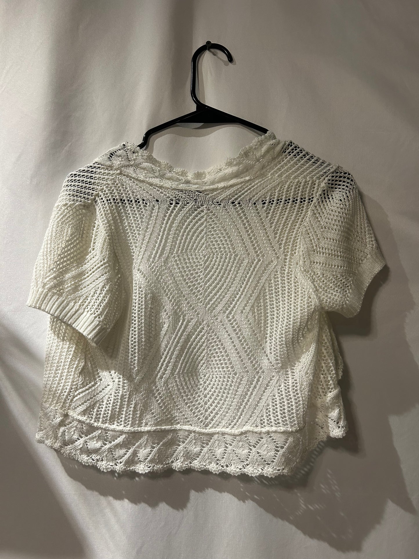 Rue 21 White Crochet Cardigan S