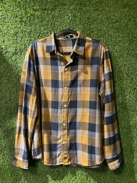 Yellow & Navy Flannel L