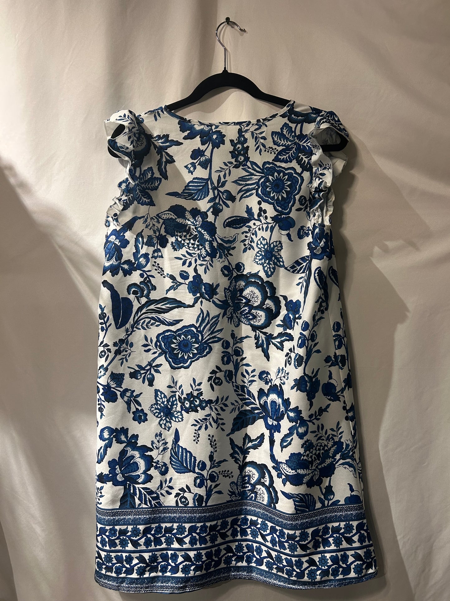 Blue & White Floral Dress M