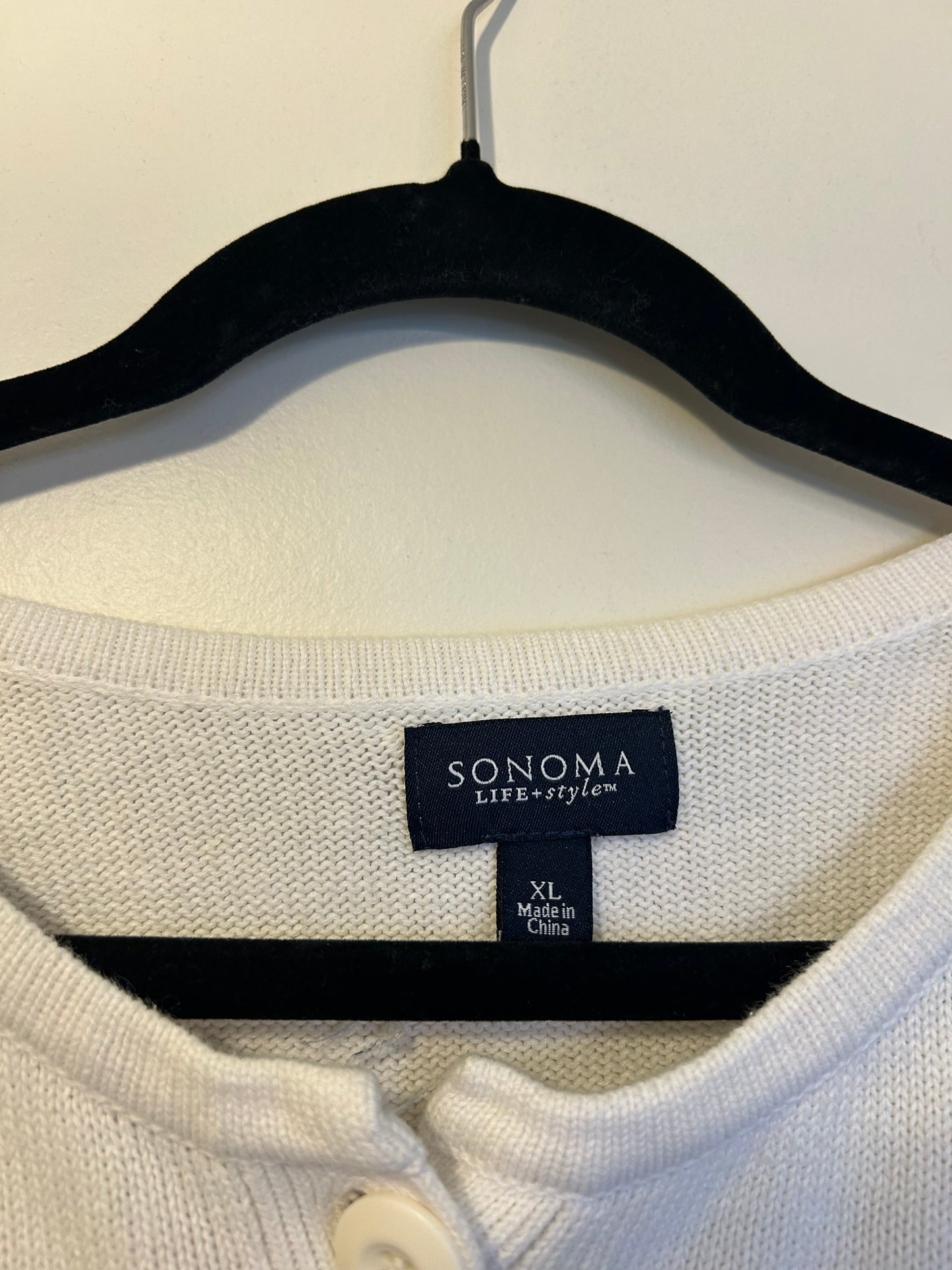 Sonoma White Short Sleeve Sweater XL (fits smaller)