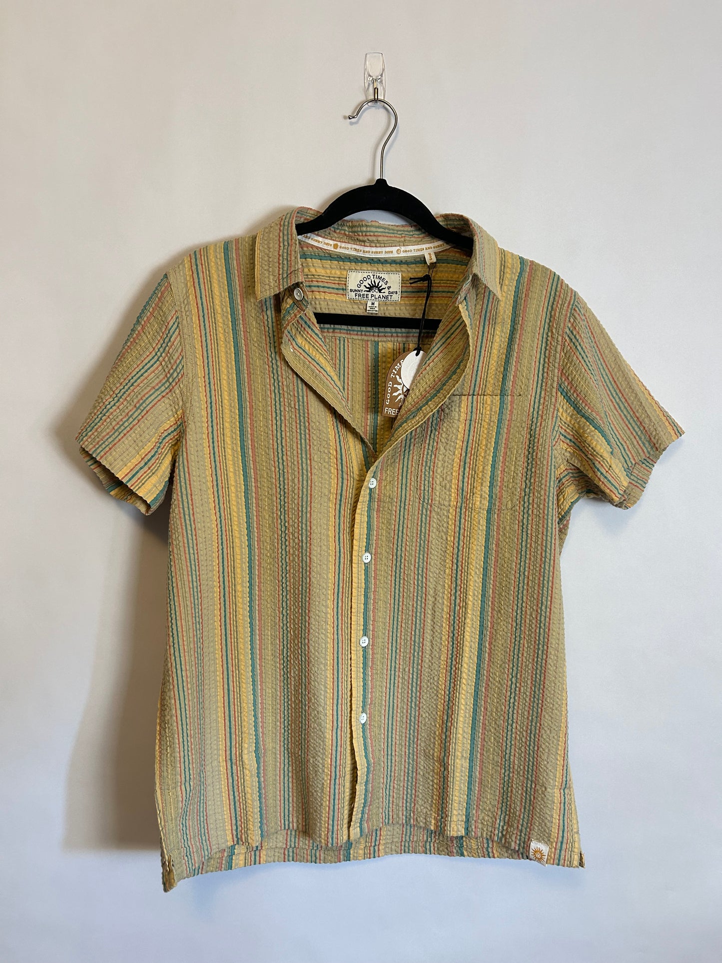 Free Planet Striped Button Up M