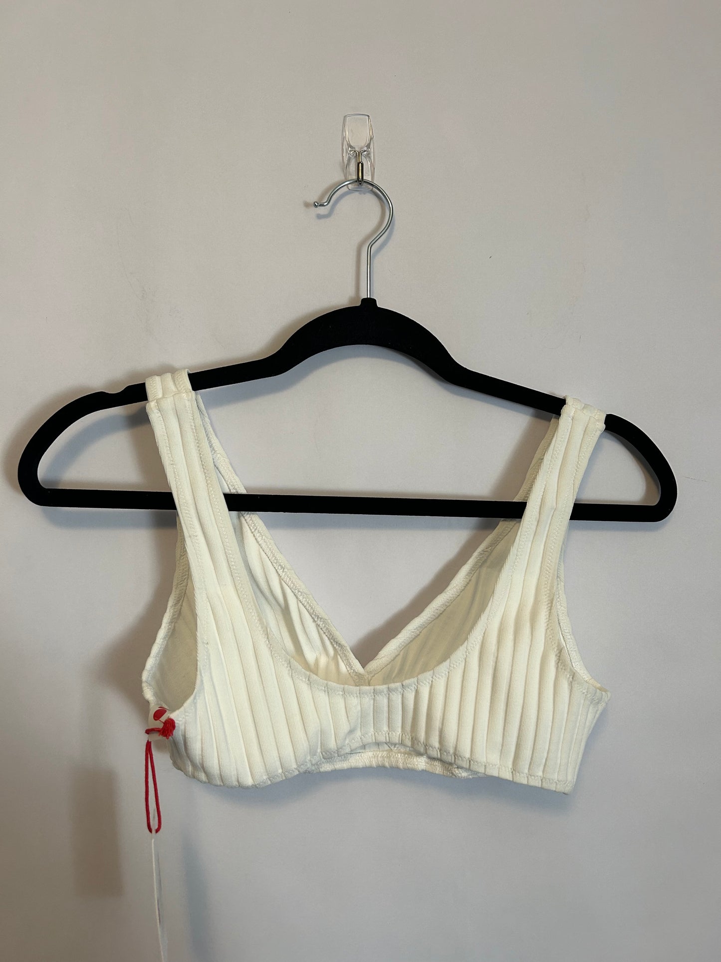 Solid & Striped White Bikini Set M