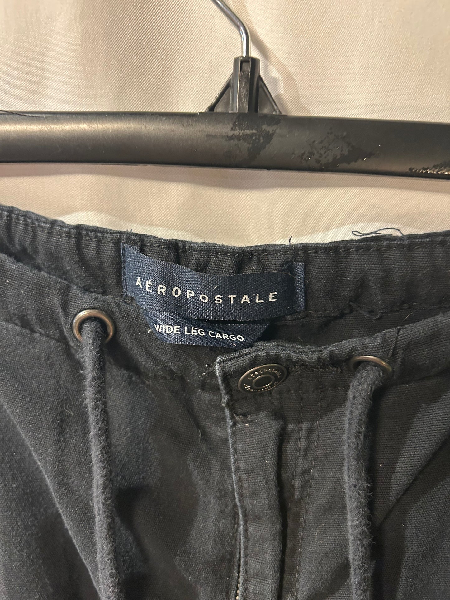 Aeropostale Wide Leg Cargo Black Pants M
