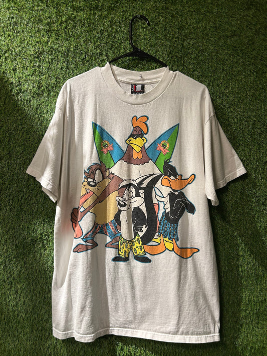 Vintage 1993 Looney Tunes Surf Graphic T-Shirt XL