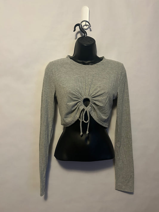 Monhegans Grey Crop Long Sleeve M