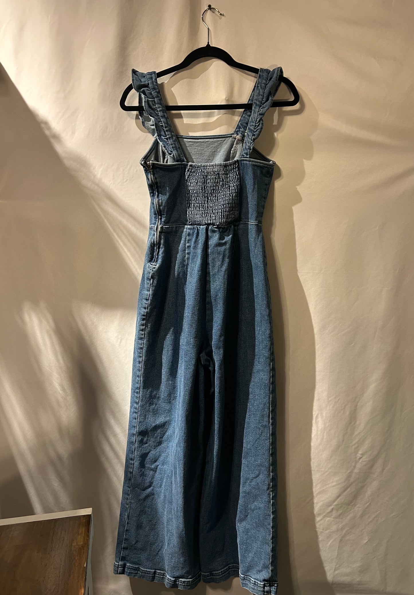 BDG Ruffle Denim Jumpsuit S
