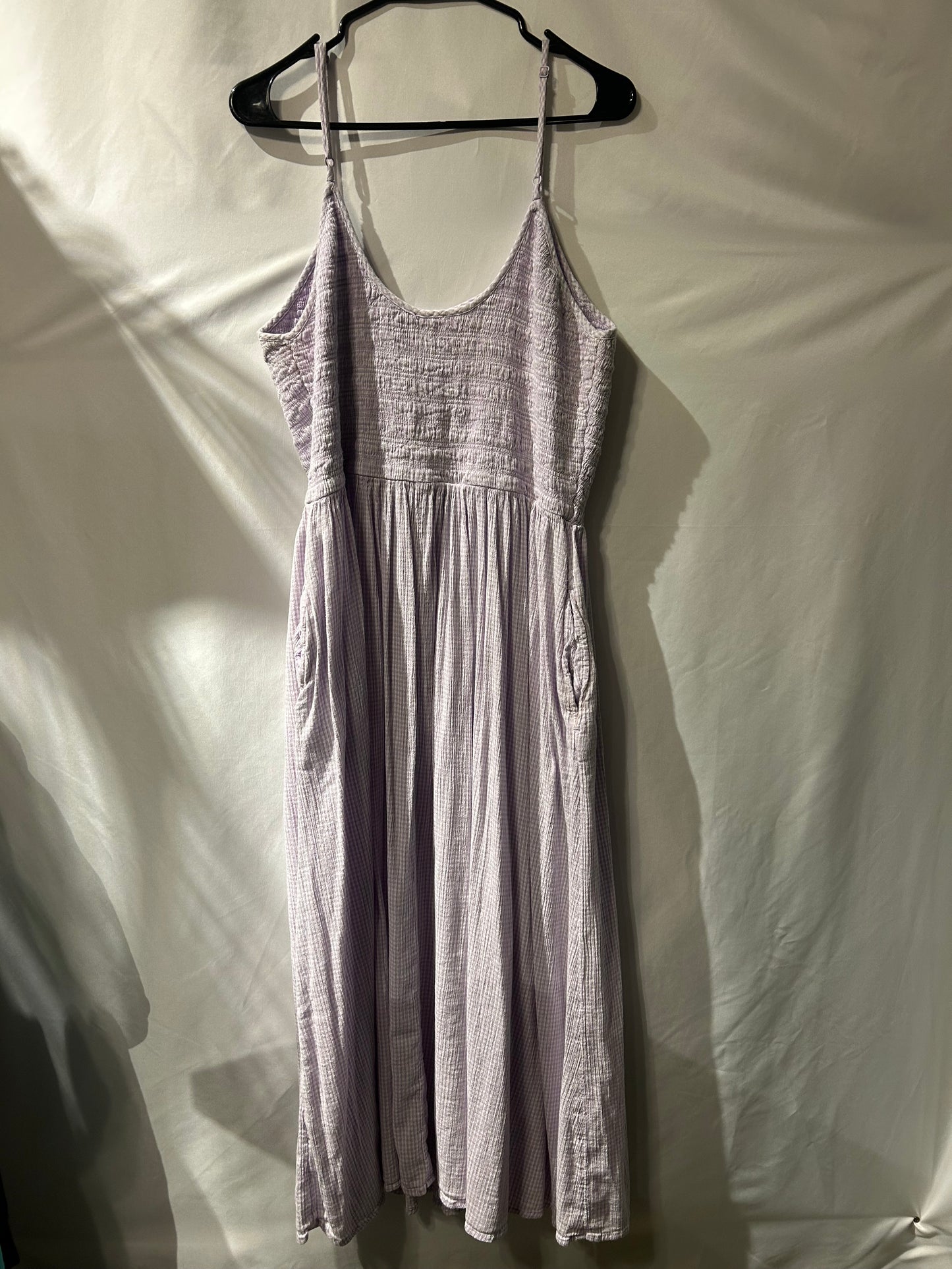 Aerie Purple Gingham Maxi Dress XL
