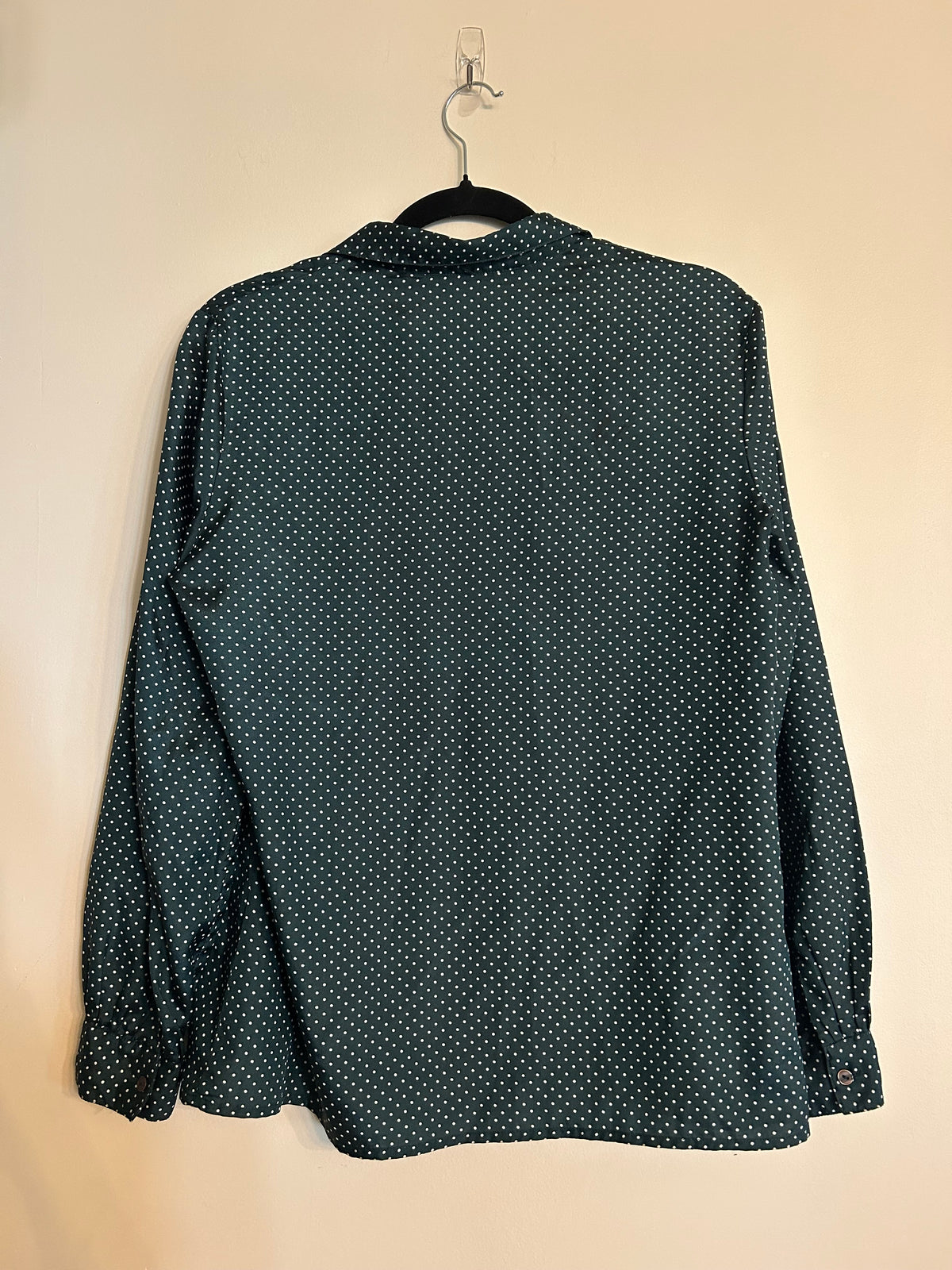 Vintage Loubella Polka Dot Green Button Up L