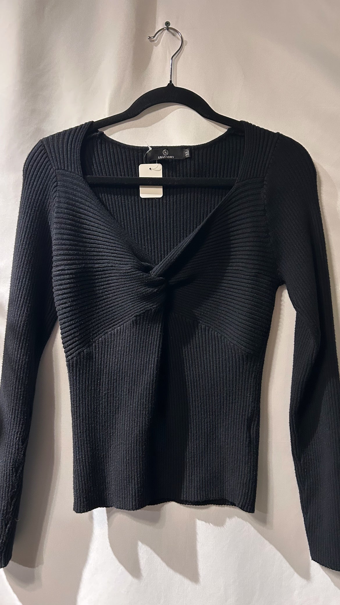 Lillusory Black Ribbed Long Sleeve XL
