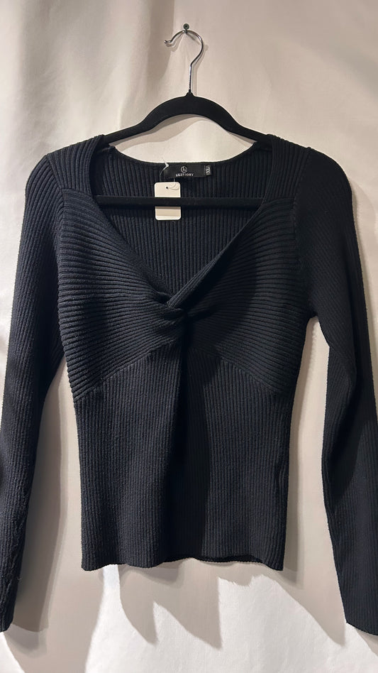 Lillusory Black Ribbed Long Sleeve XL