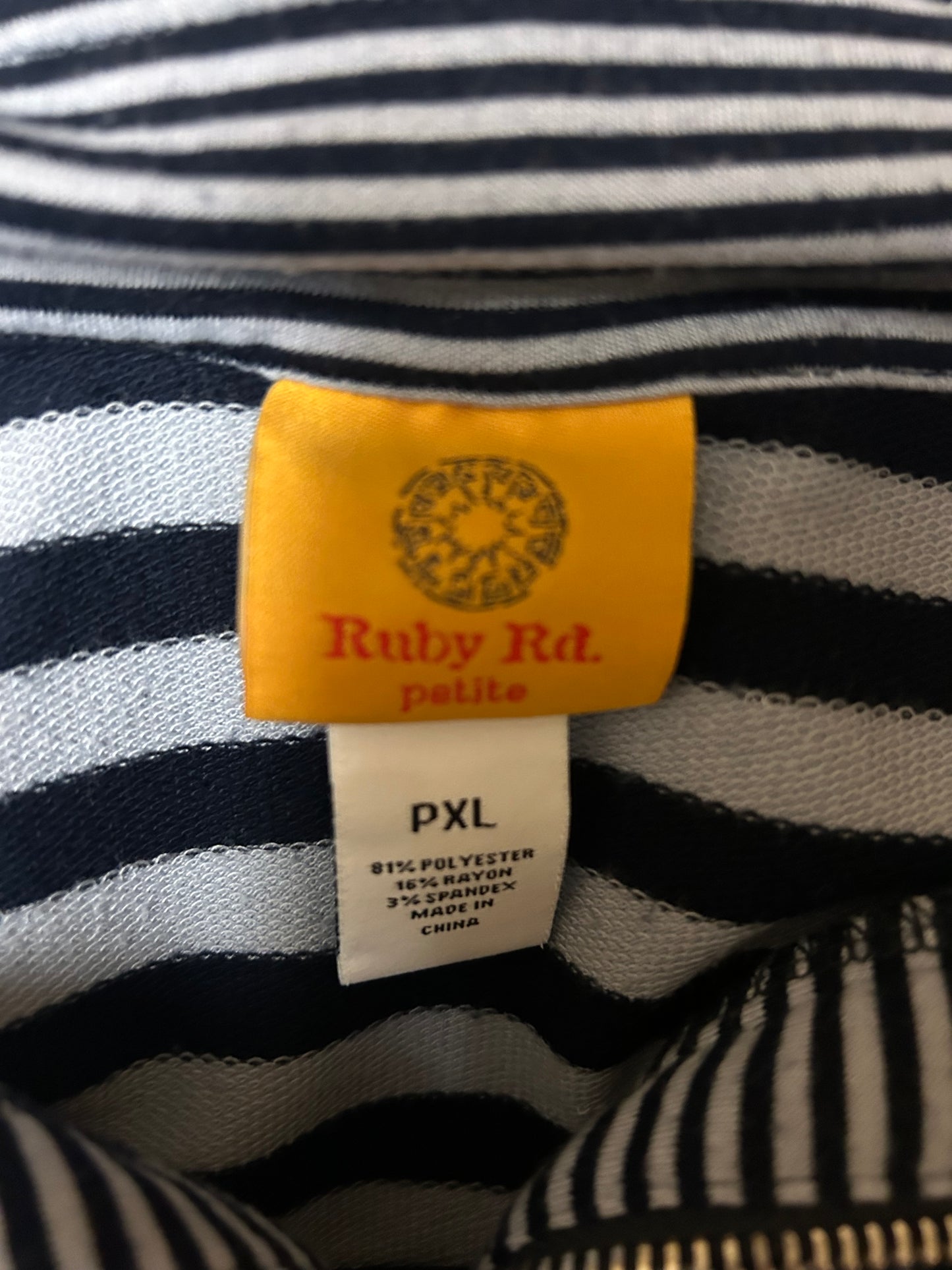 Ruby Rd Striped Zip Up PXL