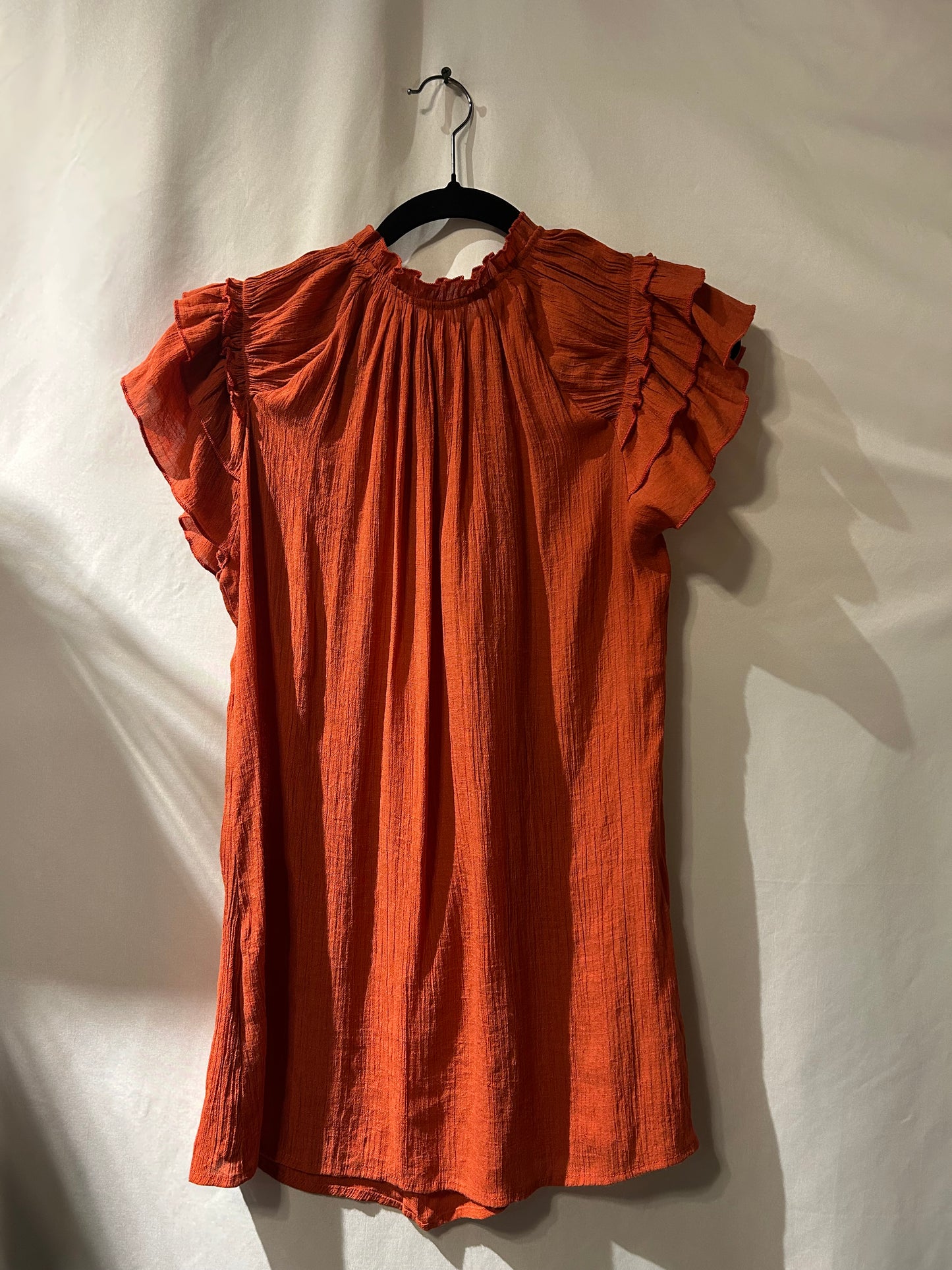 Orange Ruffle Tank L