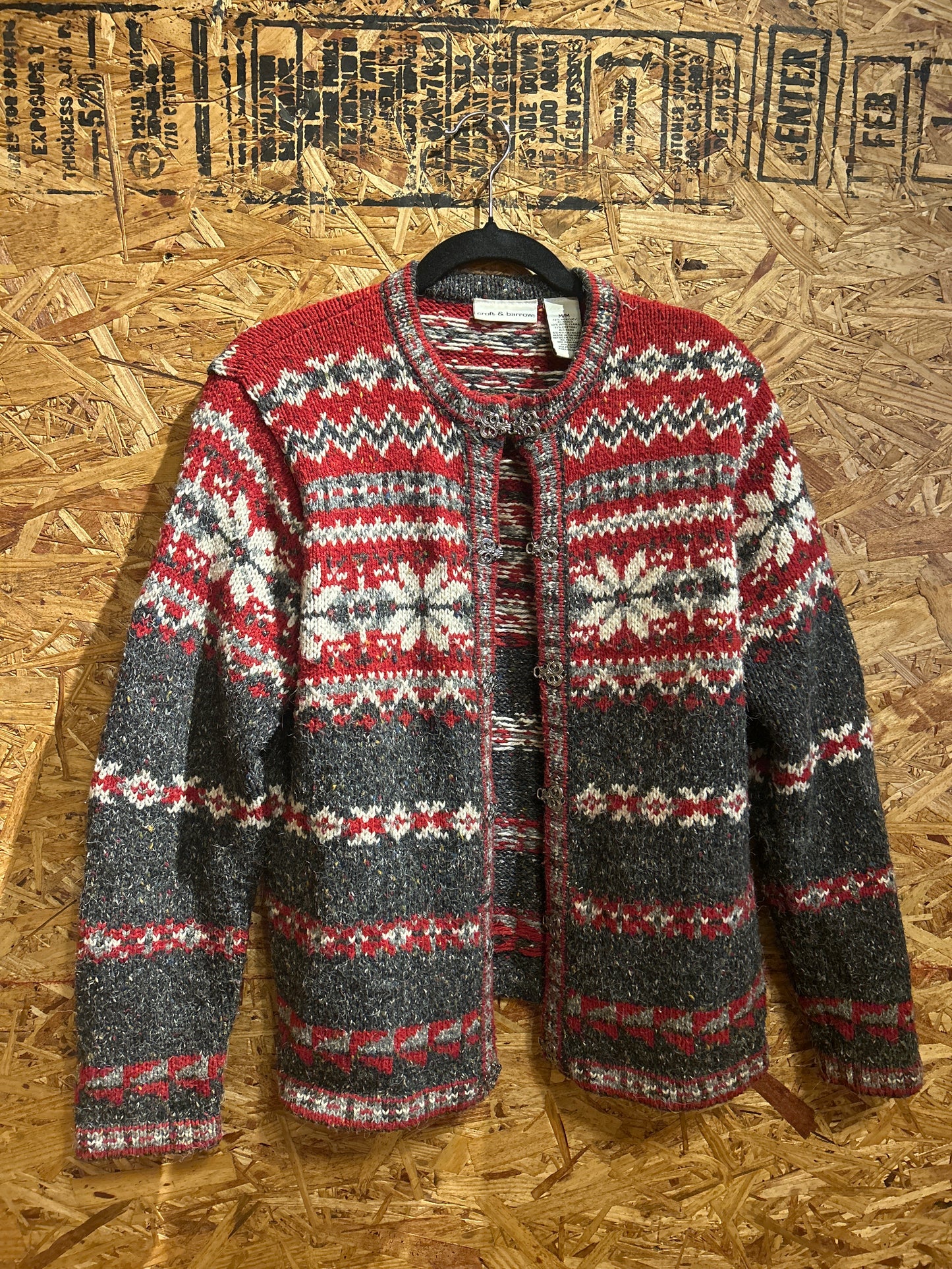 Croft & Barrow Red Snowflake Sweater M