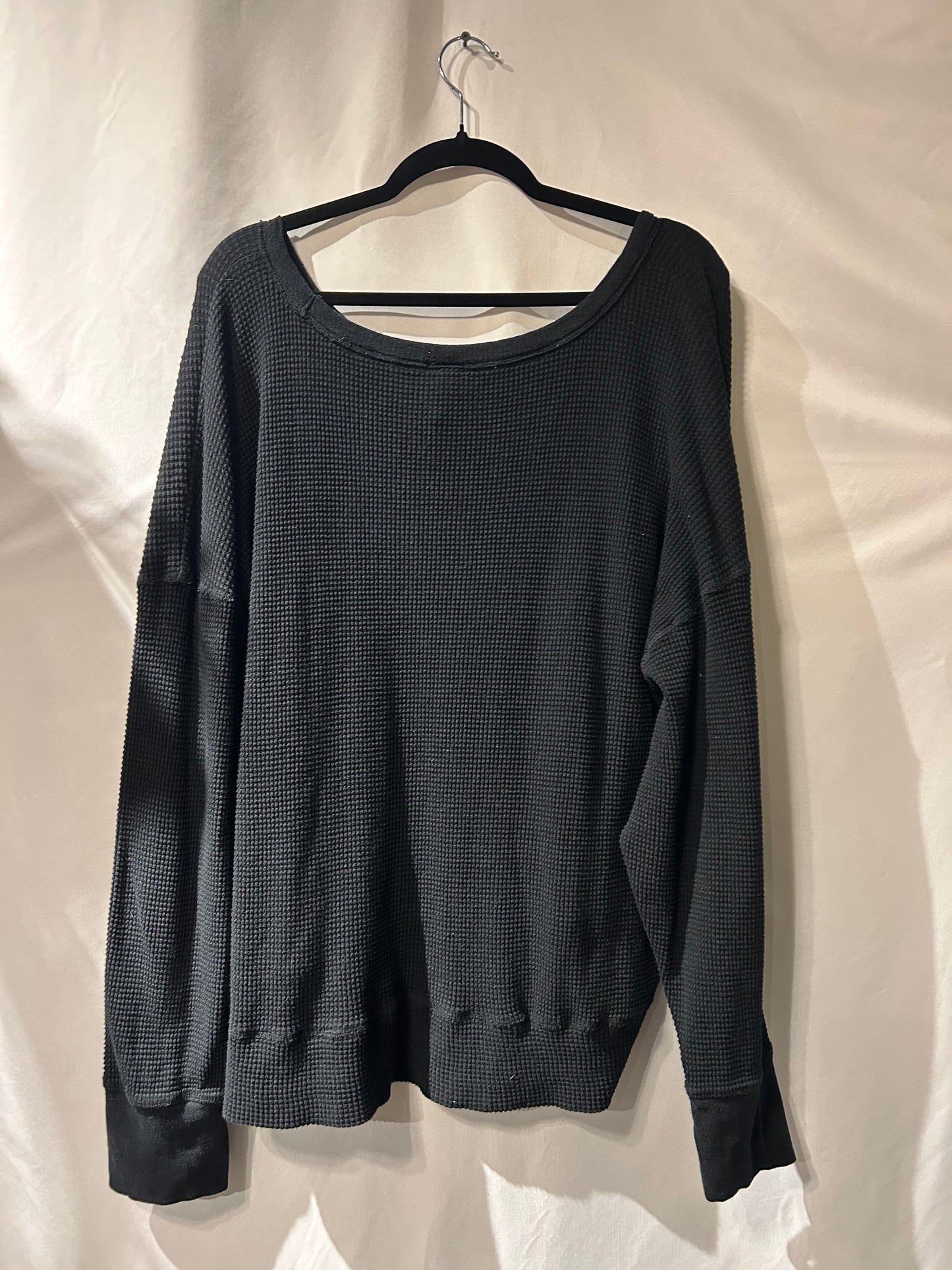 Offline by Aerie Black Waffle Sweatshirt XL