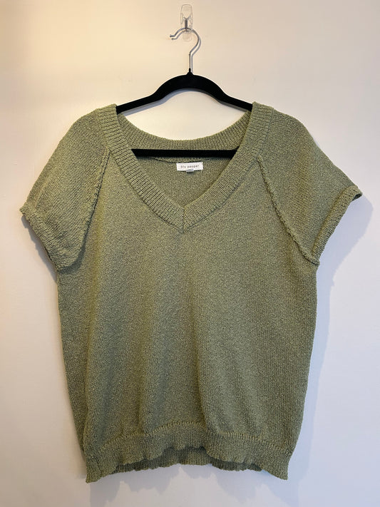 Blu Pepper Sage Green Sweater Shirt L