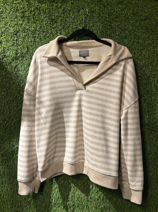 Berkley Jensen Striped Sweatshirt L