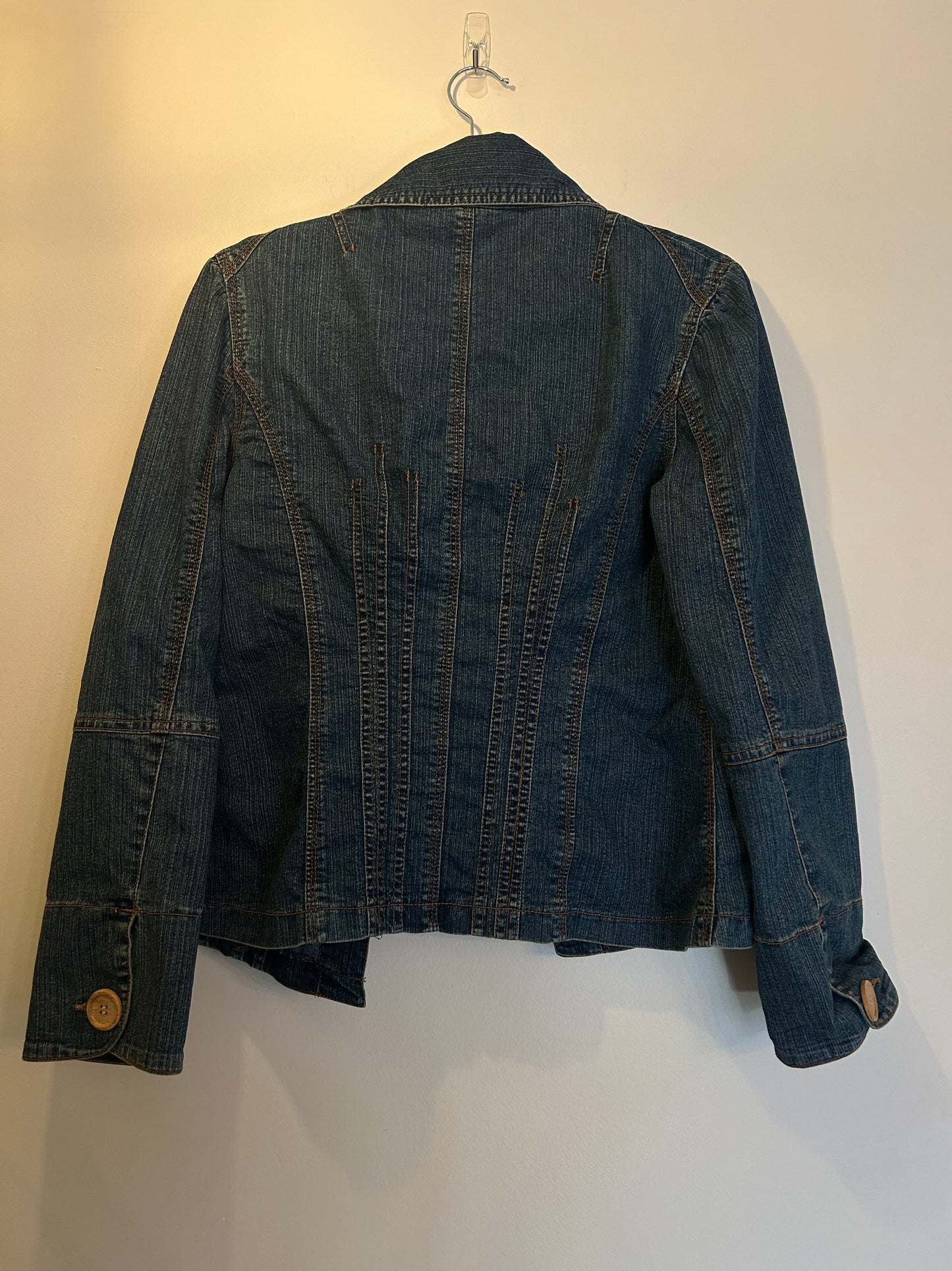 Carbon Denim Project Denim Jacket with Wooden Buttons M