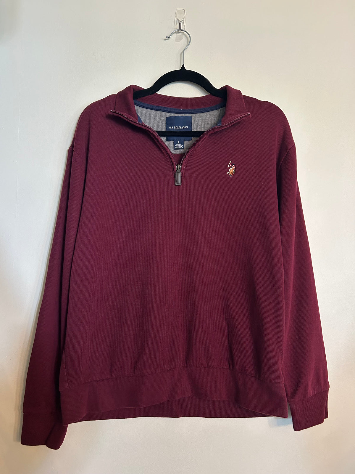 U.S. Polo Assn. Burgundy Zip Up L