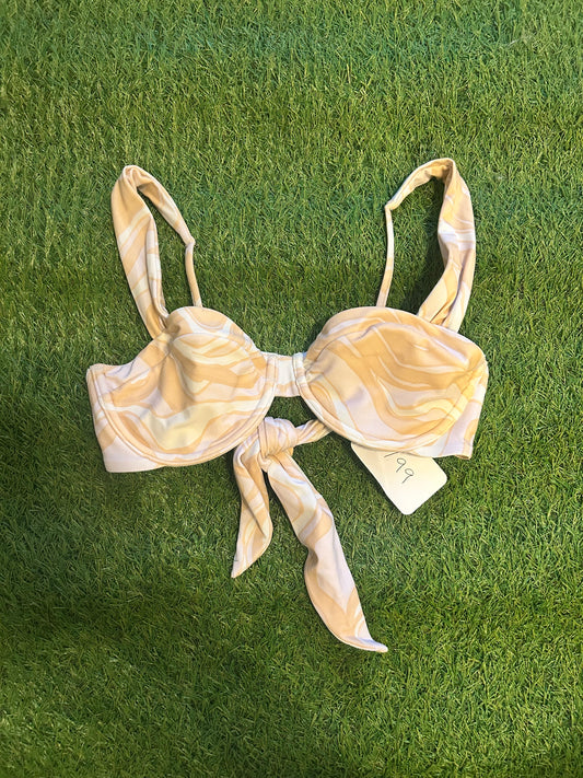 Abercrombie & Fitch Pink and White Swirl Bikini Top S