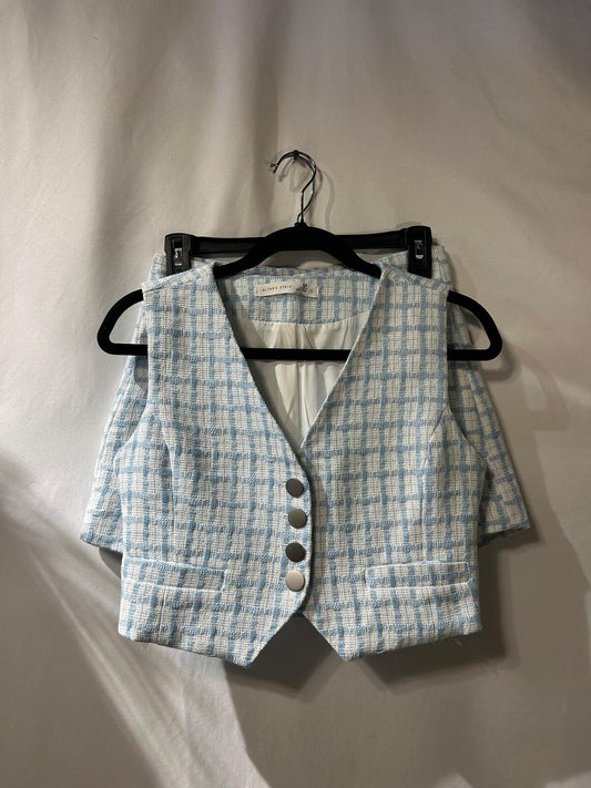 Altar'd State Tweed Plaid Vest & Shorts Set S