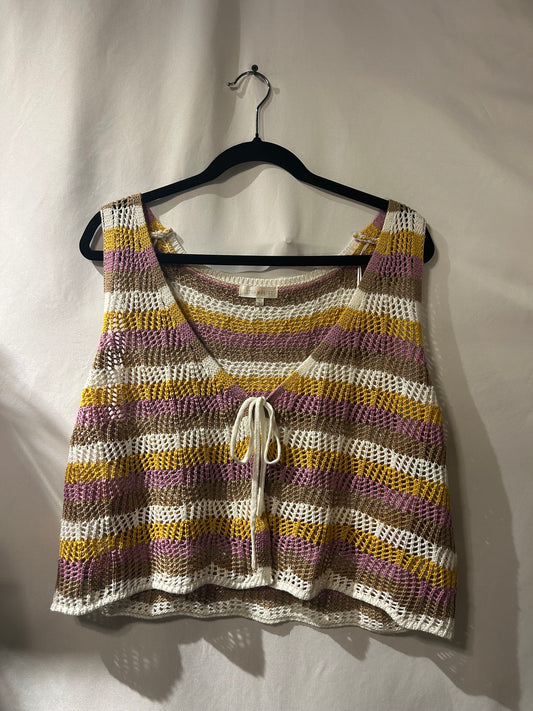 Ultra Flirt Crochet Tie Tank 2X