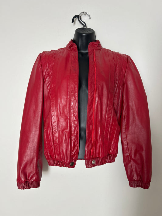 Vintage Red Leather Jacket S