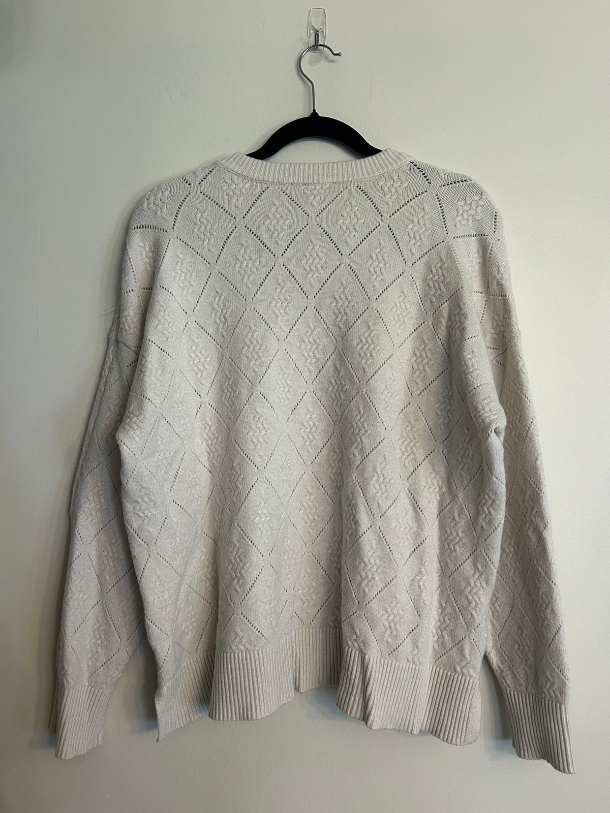 Cyrus Diamond Pointelle Cream Sweater 1X
