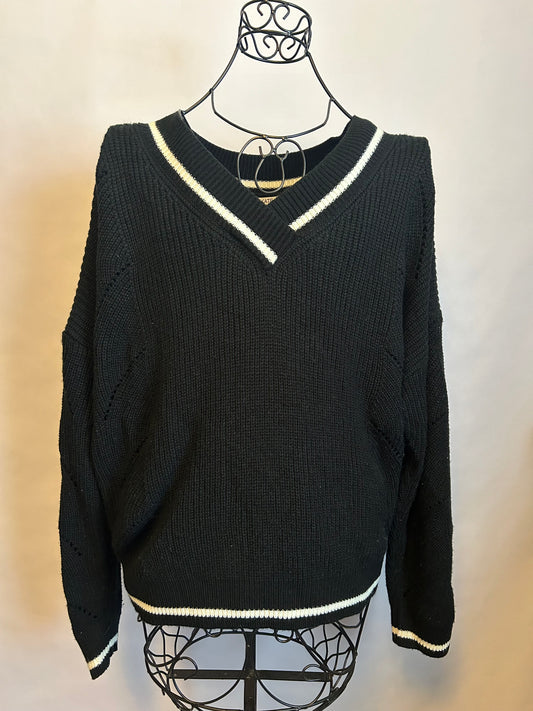 Kate Kasin Black & White Oversized Sweater M