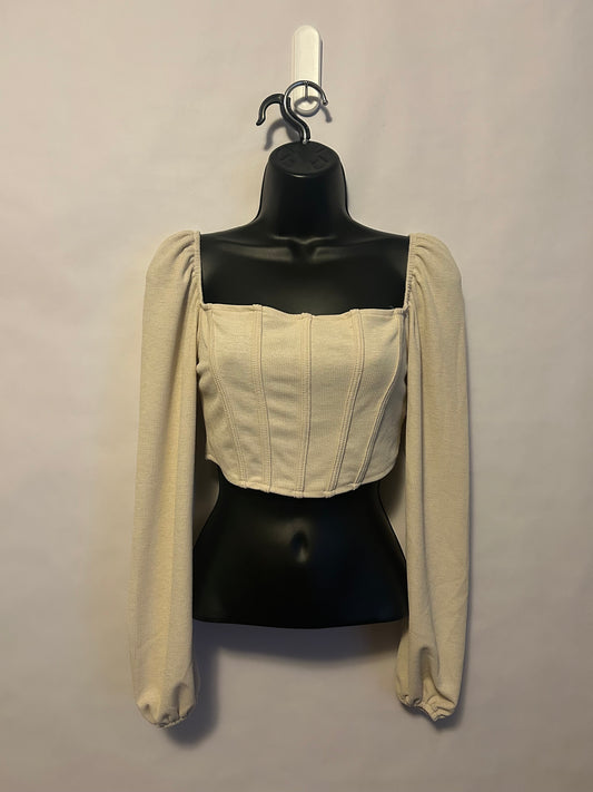 Long Sleeve Crop Corset Top S
