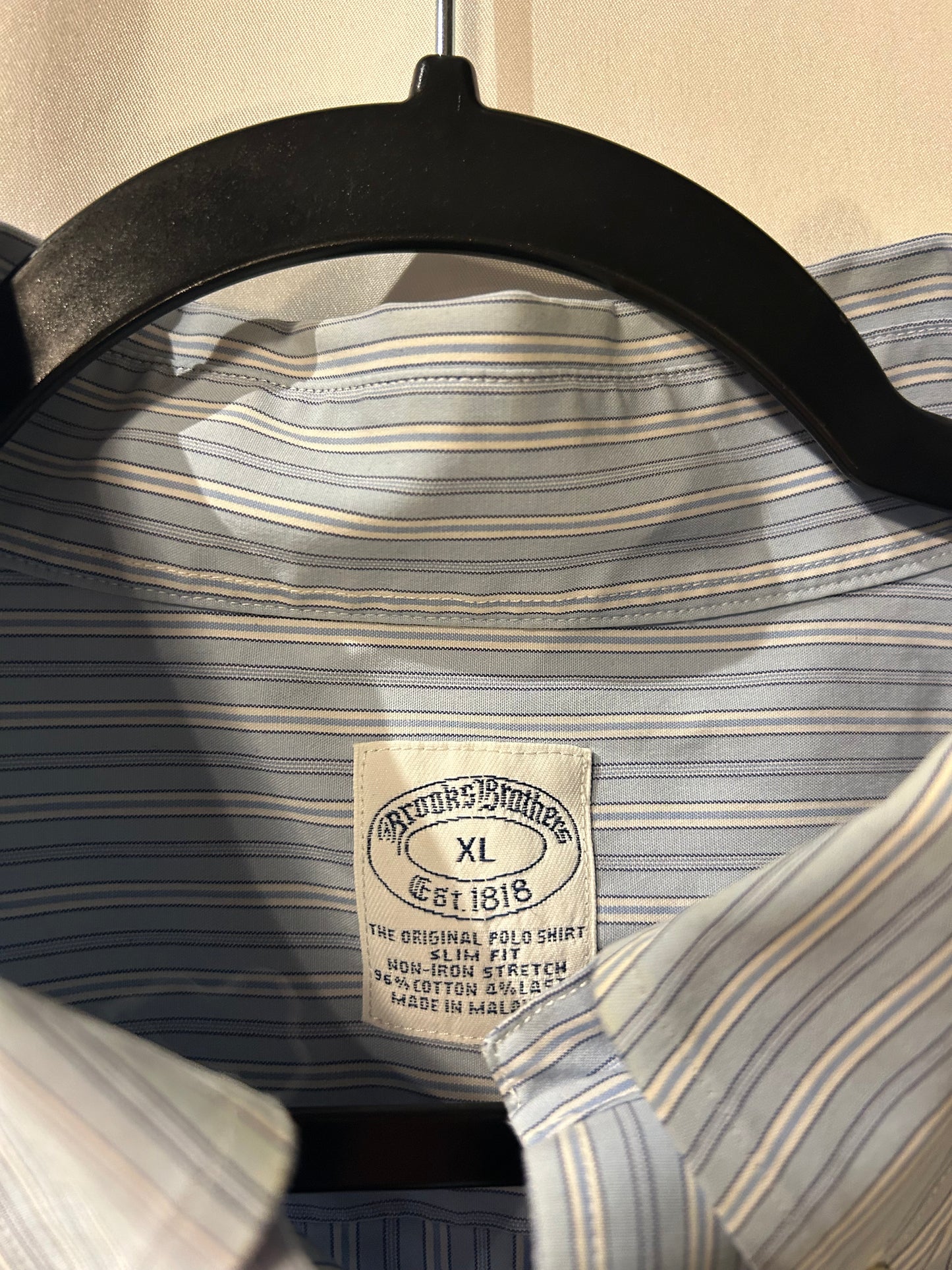 Brooks Brothers Light Blue & White Striped Button Up XL