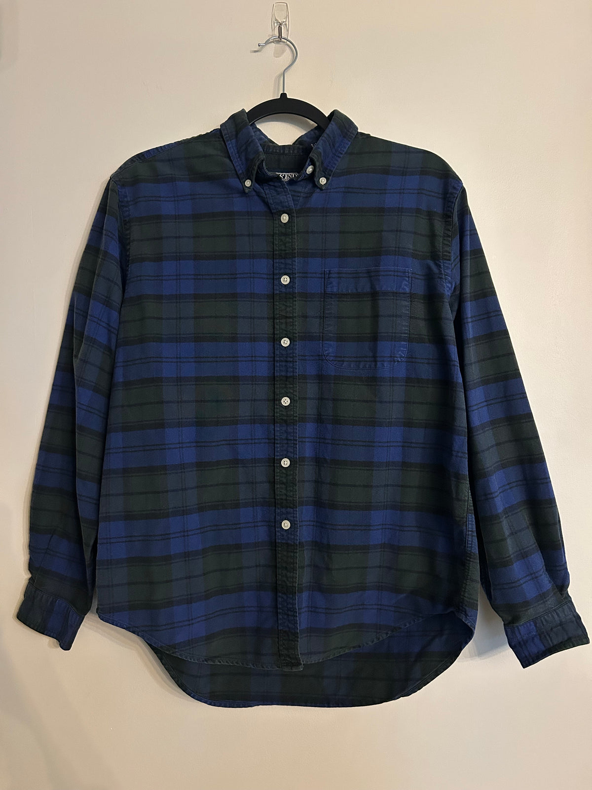Lands’ End Blue & Green Flannel M
