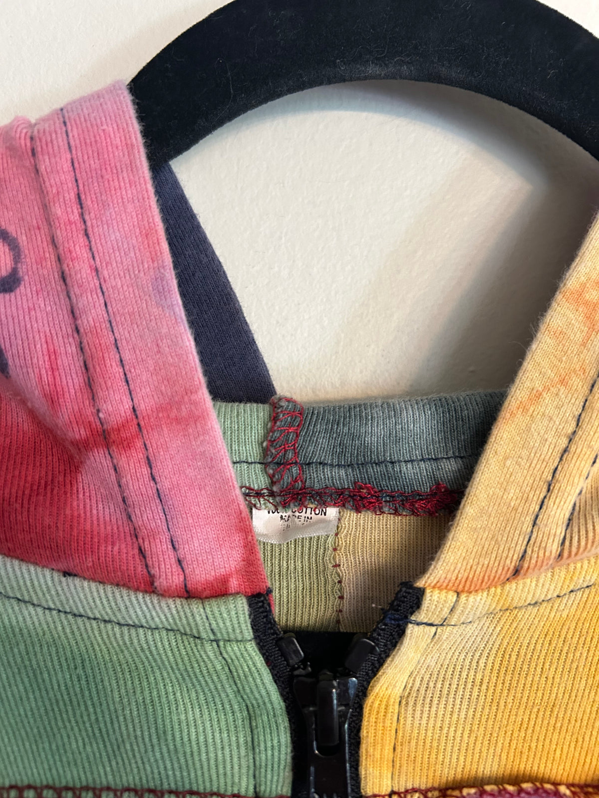 2000s Nepal Patchwork Boho Zip Hoodie M/L