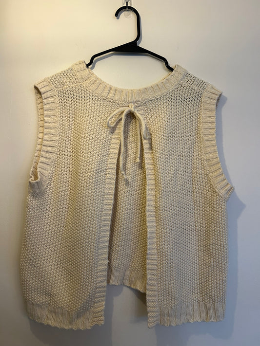 Sweater Vest with Tie Front S/M