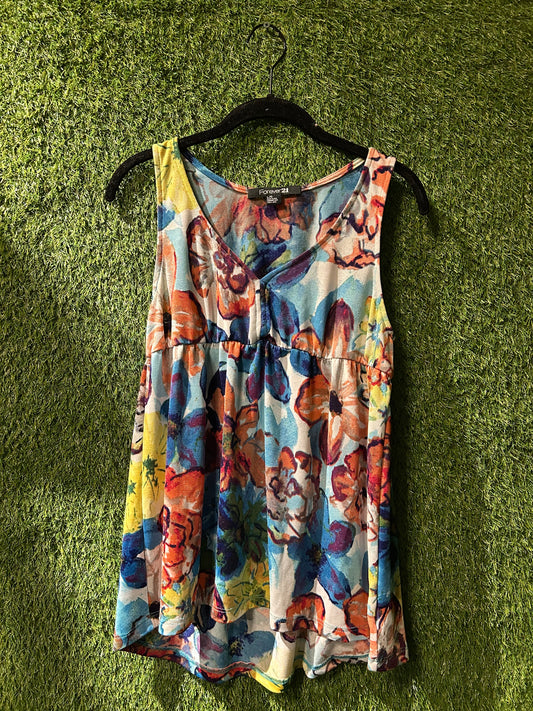 Forever 21 Floral Baby Doll Tank L