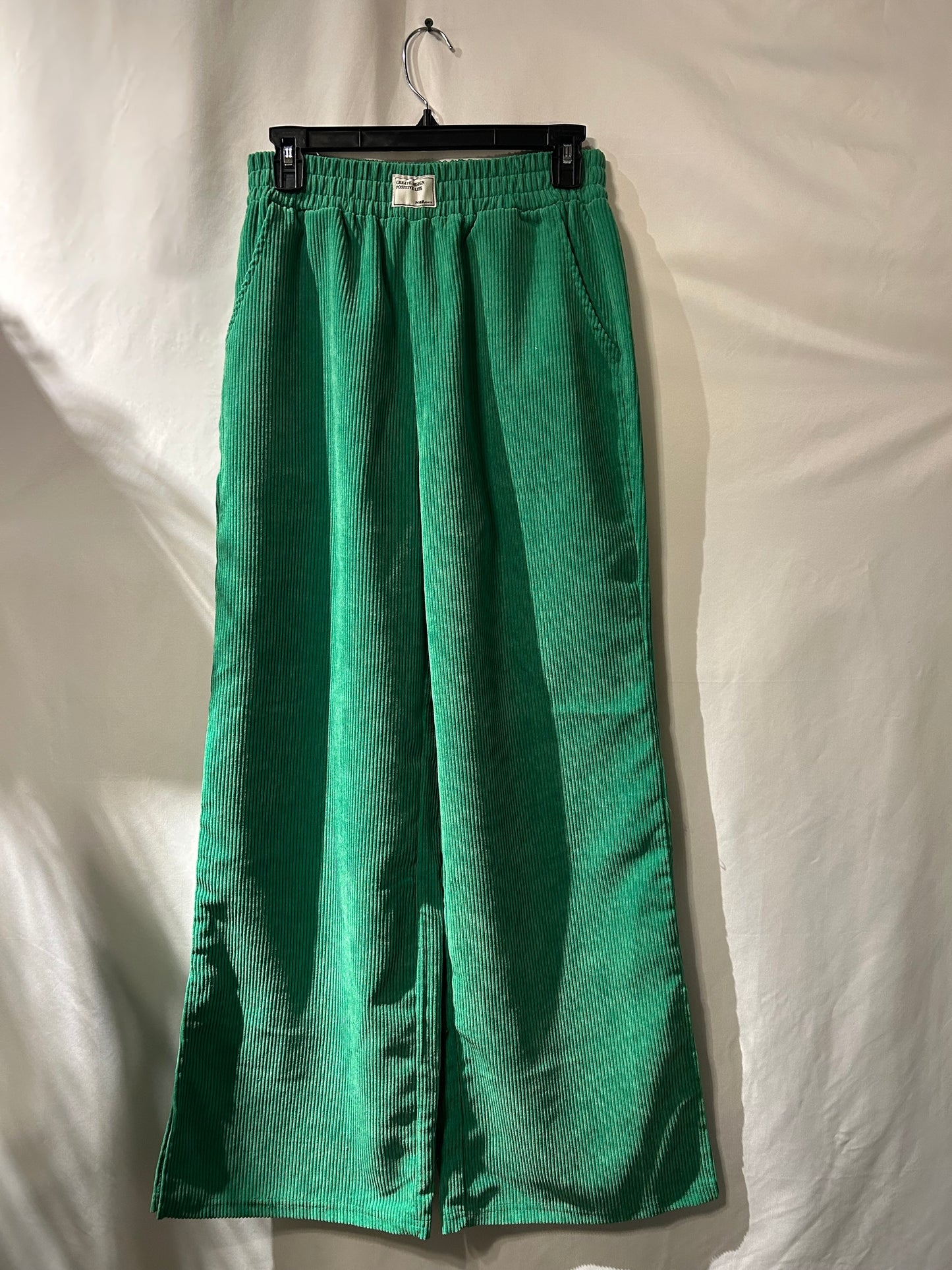 Create Design Positive Life Green Corduroy Leisure Pants S