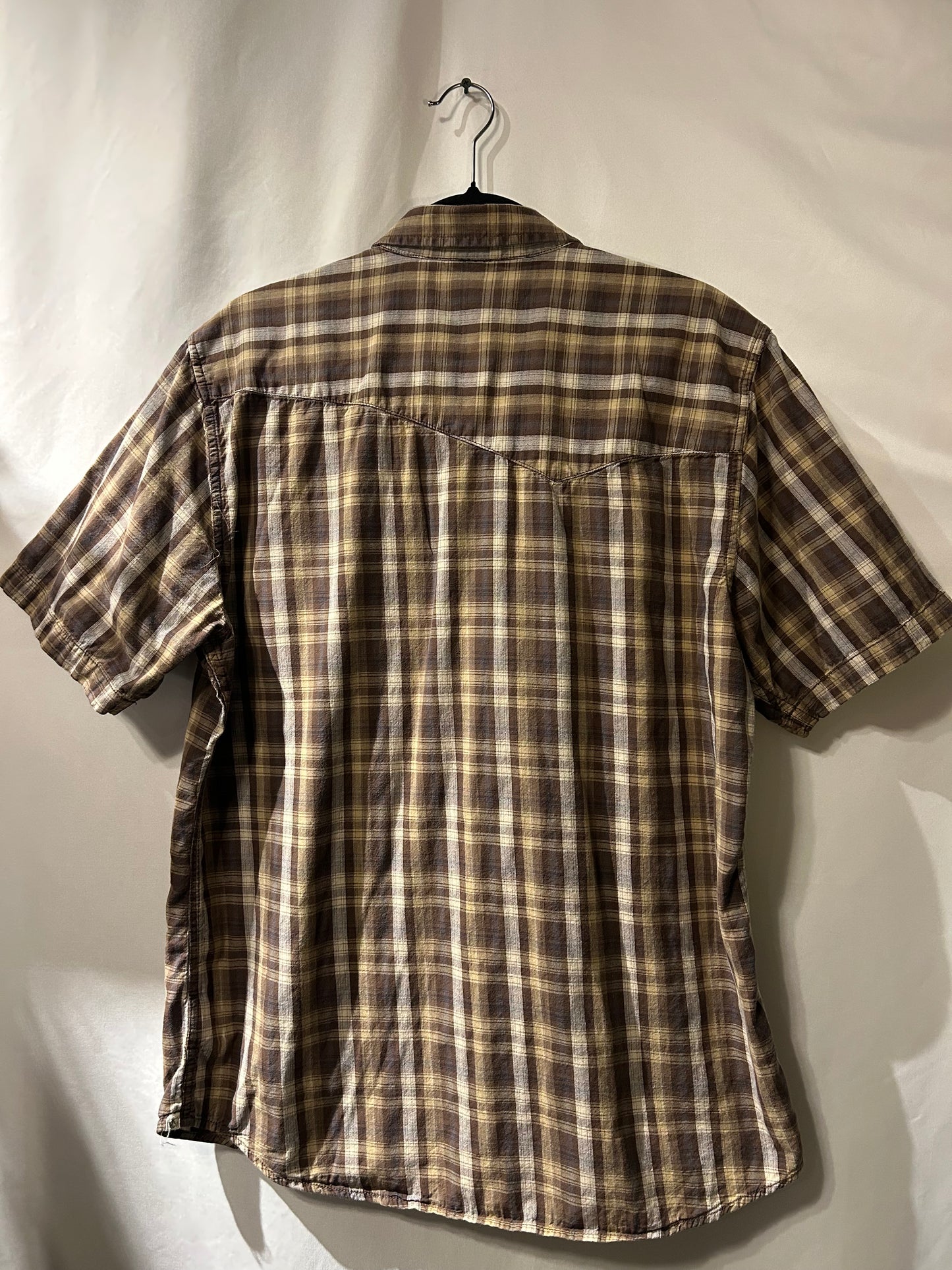 Volcom Brown Plaid Button Up L