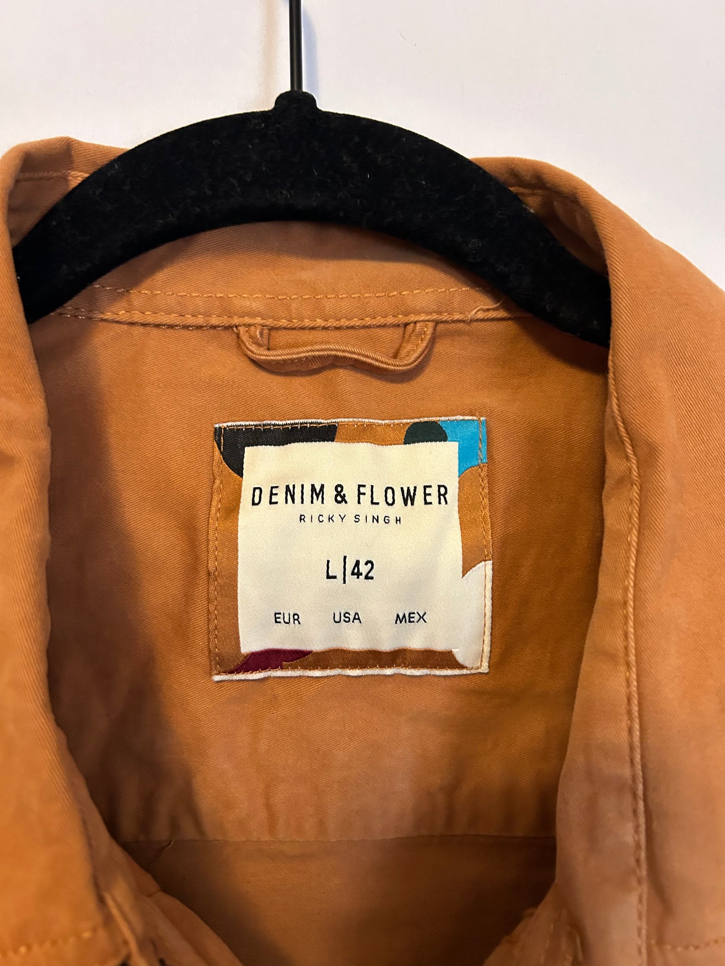 Denim & Flower Button Up Light Weight Jacket L