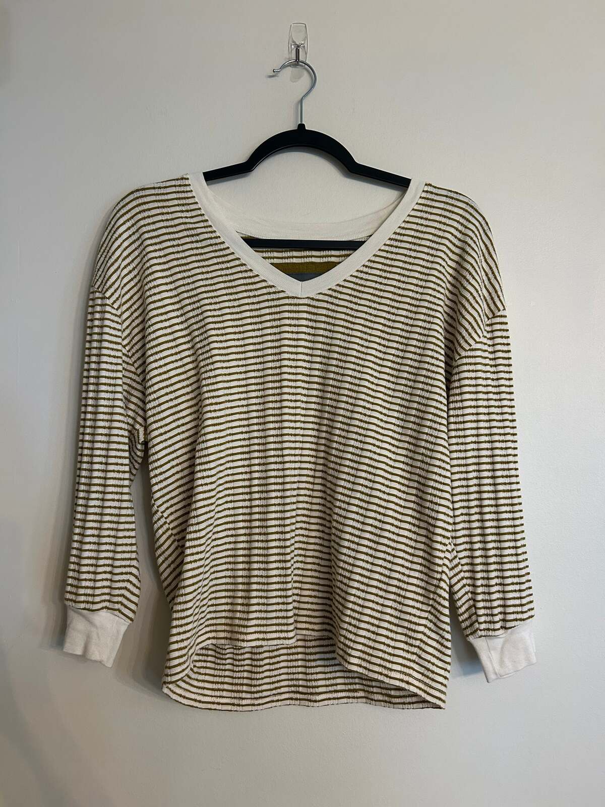 Anthropologie Hannah Striped V-Neck Knit Top S
