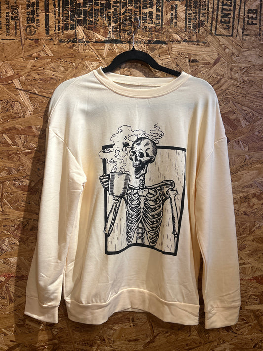 Skeleton Coffee Yellow Sweatshirt L