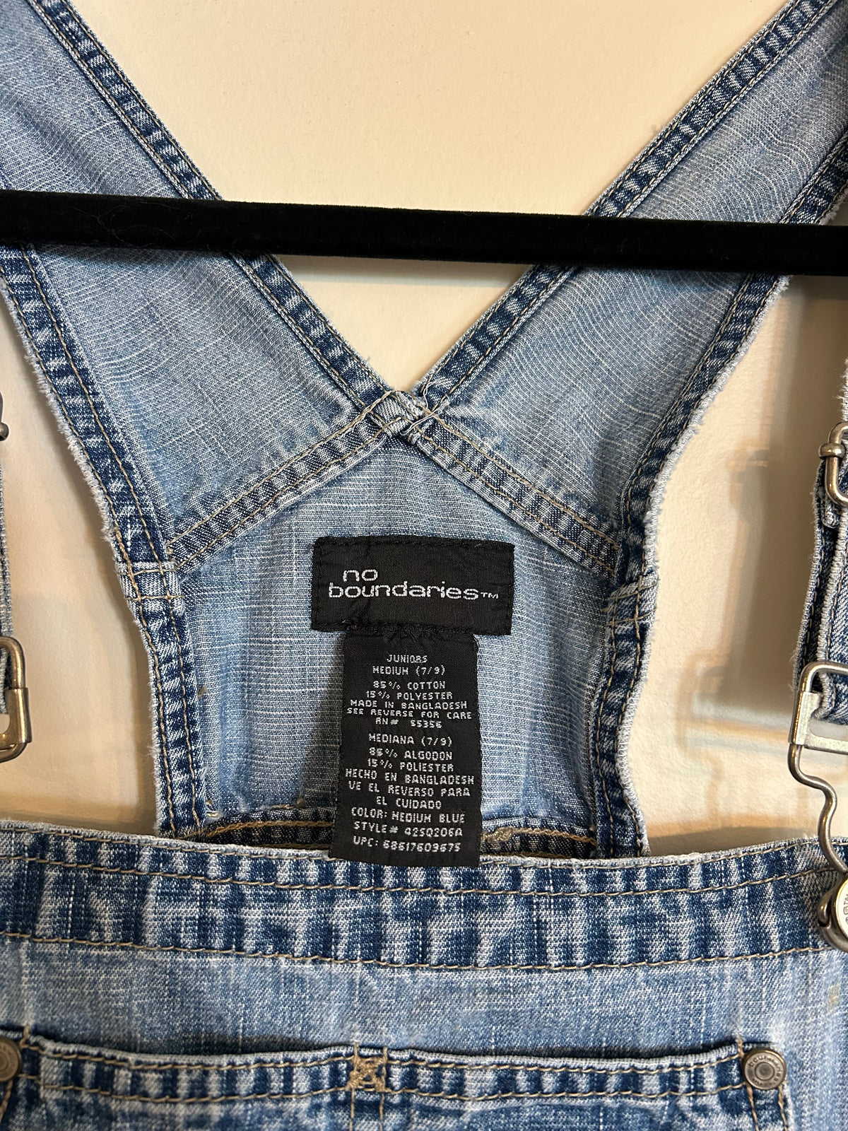 No Boundaries Denim Overalls M