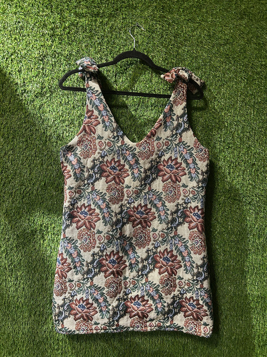 Tapestry Upholstery Floral Dress L
