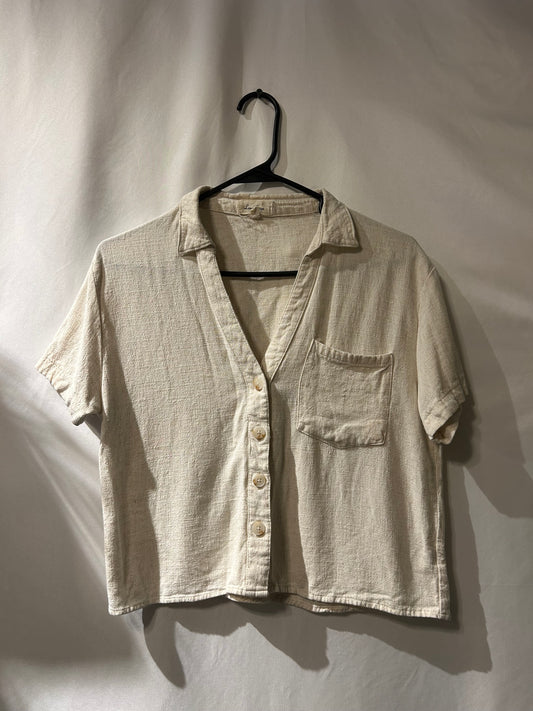 Love Notes Cream Linen Top M