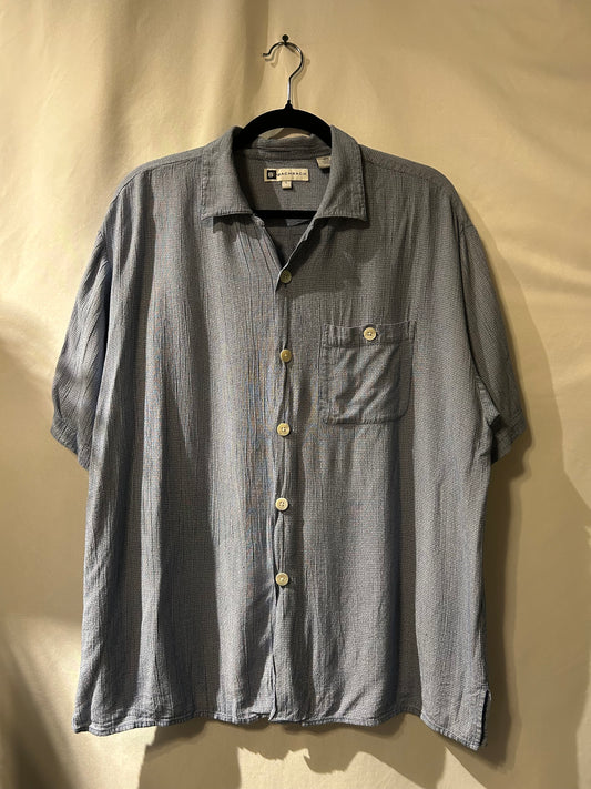 Vintage Bachman Short Sleeve Blue Button Up L