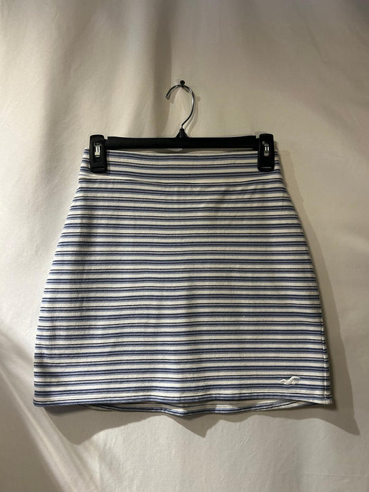 Hollister High Rise Blue & White Skirt XS
