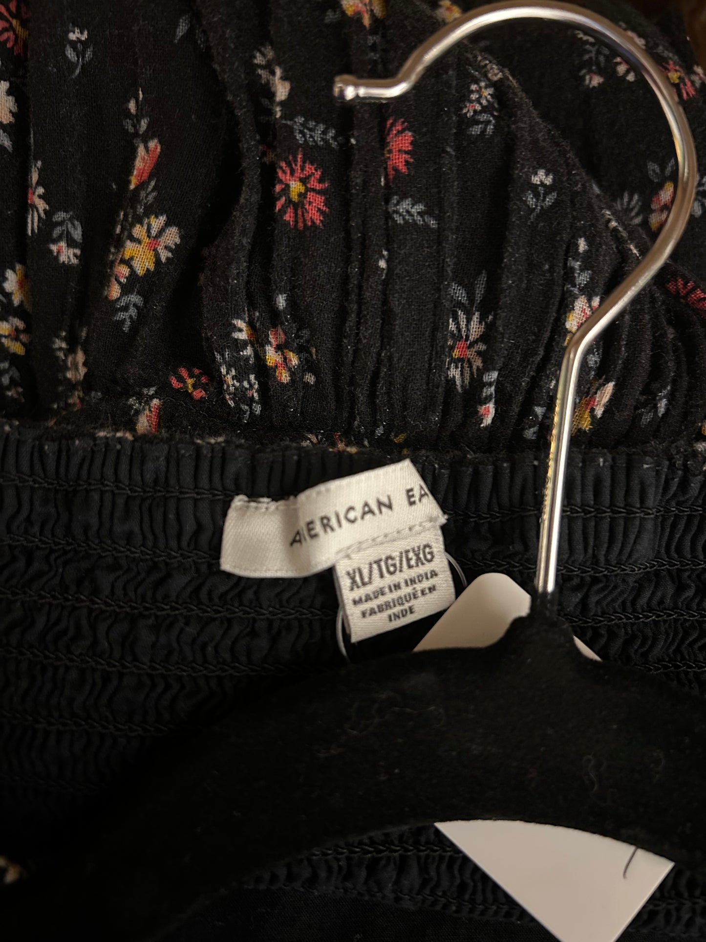 American Eagle Black Floral Dress XL