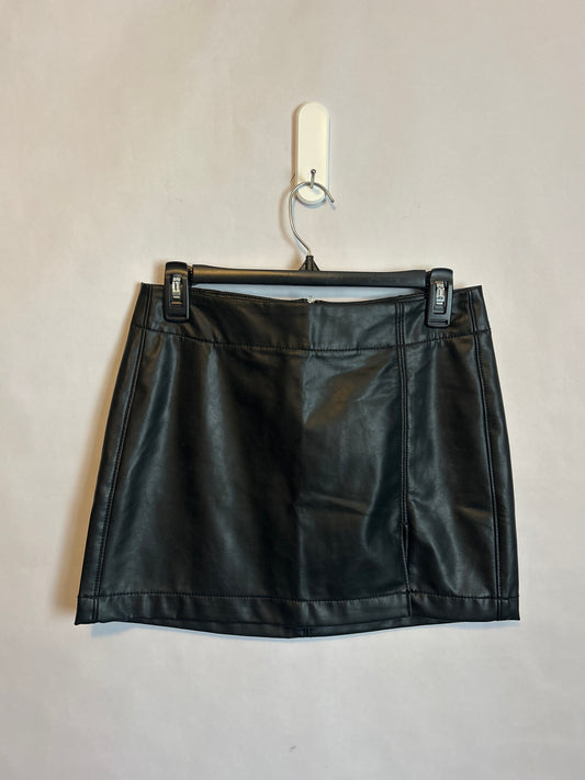 American Eagle High Rise Mini Leather Black Skirt 2