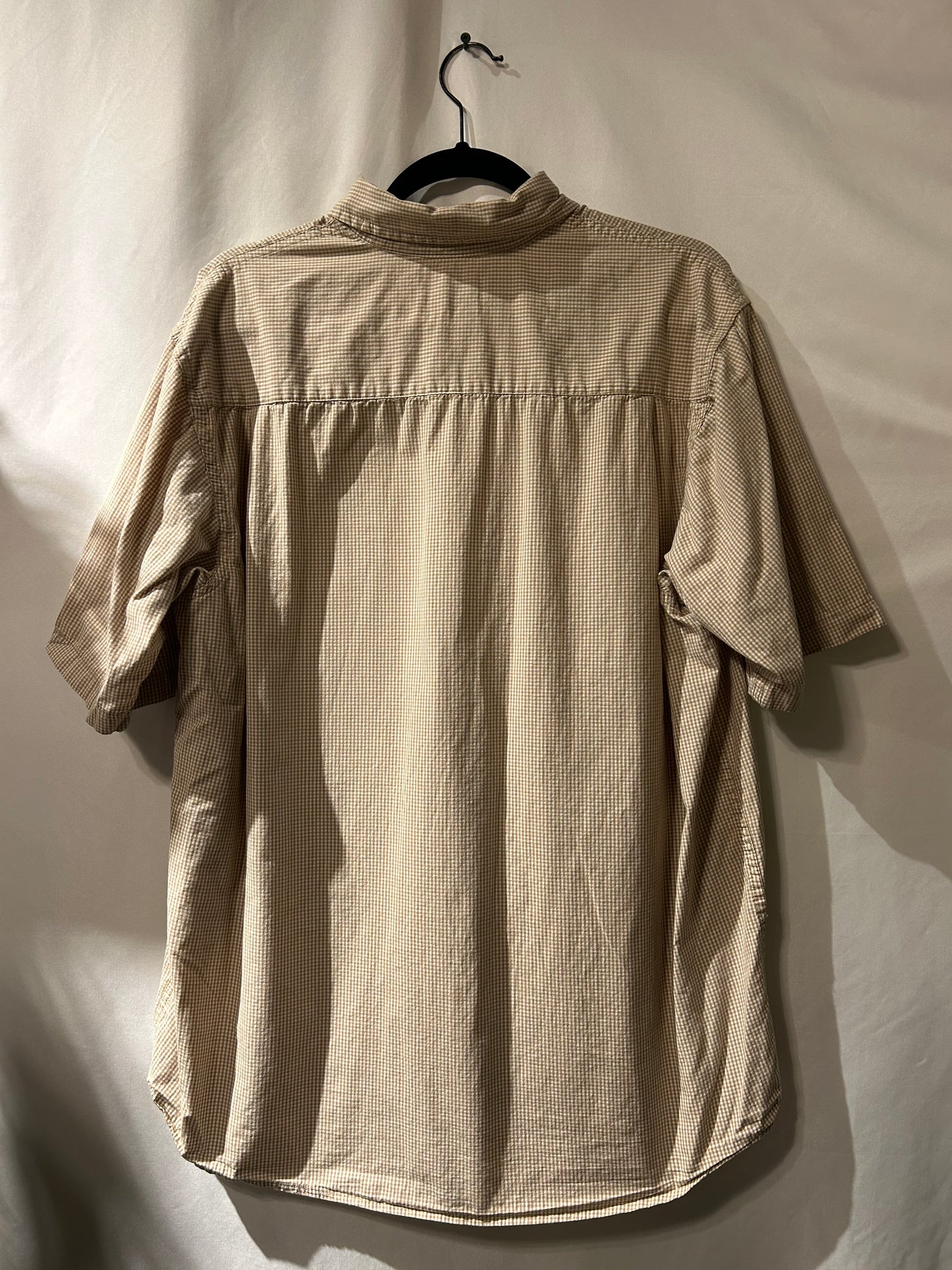 Wrangler Khaki & White Gingham Button Up L