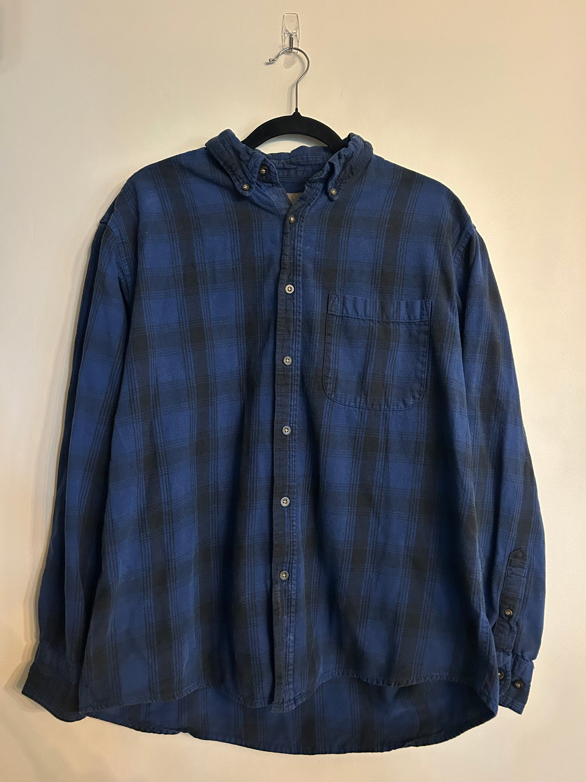 Faded Glory Blue & Black Flannel L