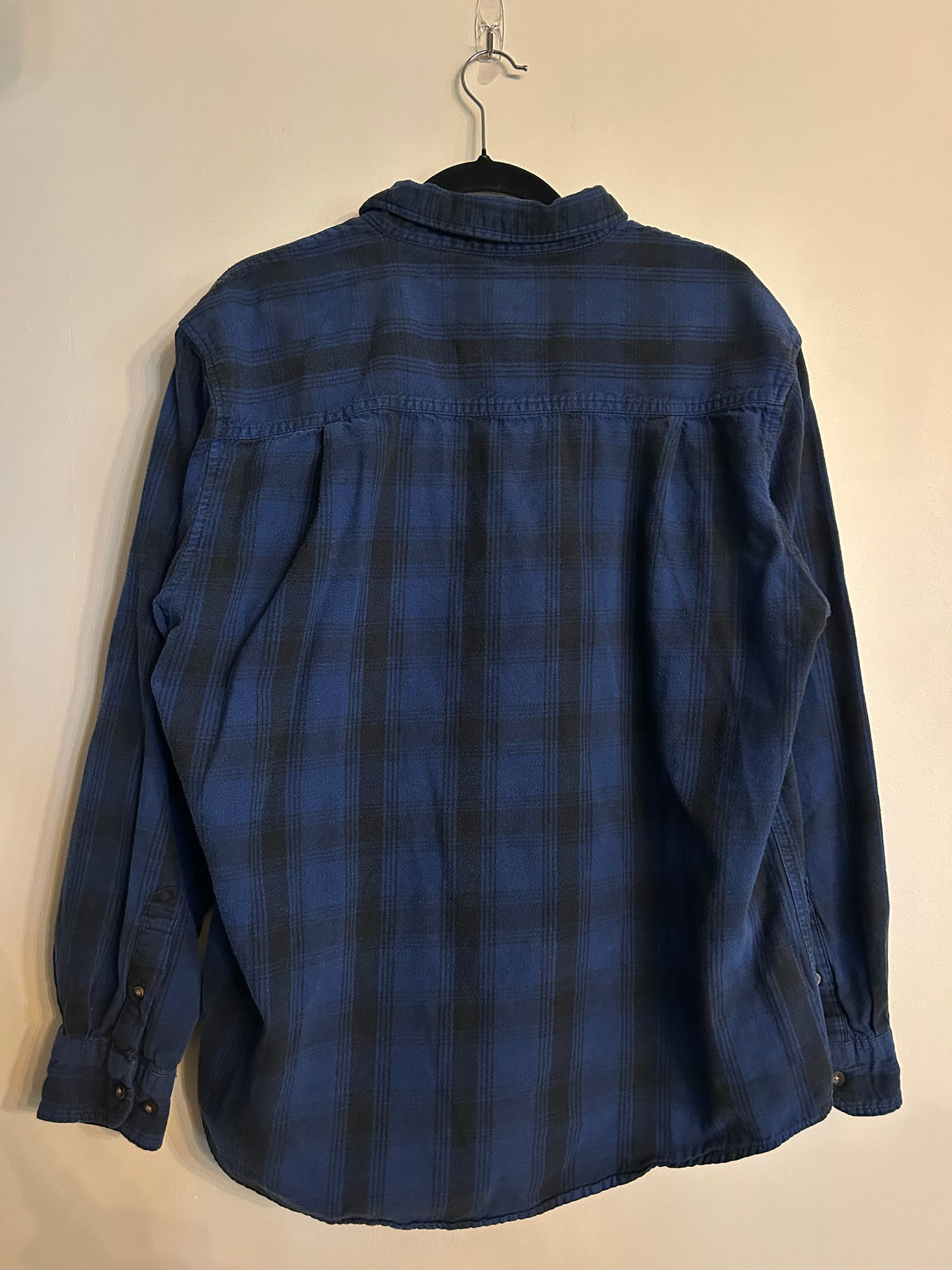 Faded Glory Blue & Black Flannel L